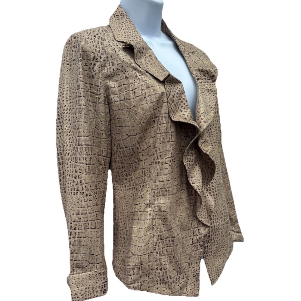 Chicos Classic Soft Jacket Size 1 Medium Animal P… - image 1